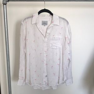 RAILS linen blend long sleeve button up